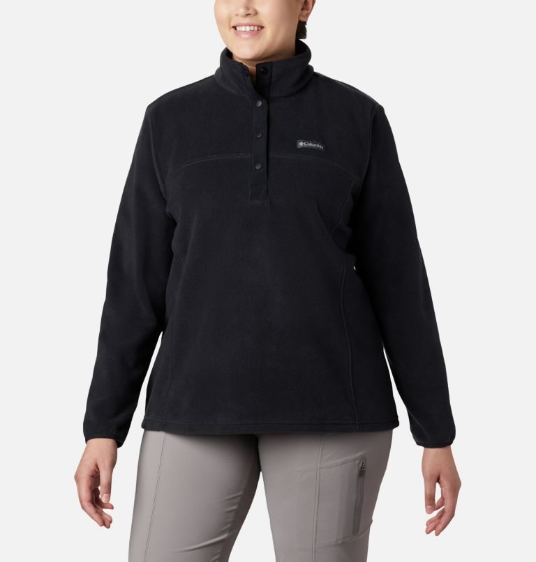 Women\'s Columbia Benton Springs 1/2 Snap Sweatshirts Black | Plus Size CA-P8306